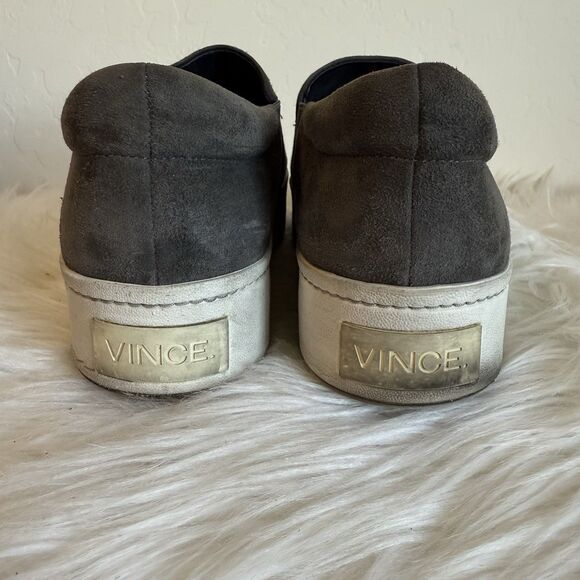 Vince Warren Platform Slip On Sneakers Size 8 Women's Gray Leather Suede Casual - Picture 4 of 9